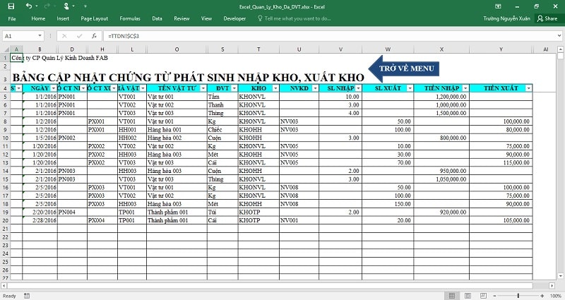 phần mềm quản lý sản xuất bằng excel miễn phí